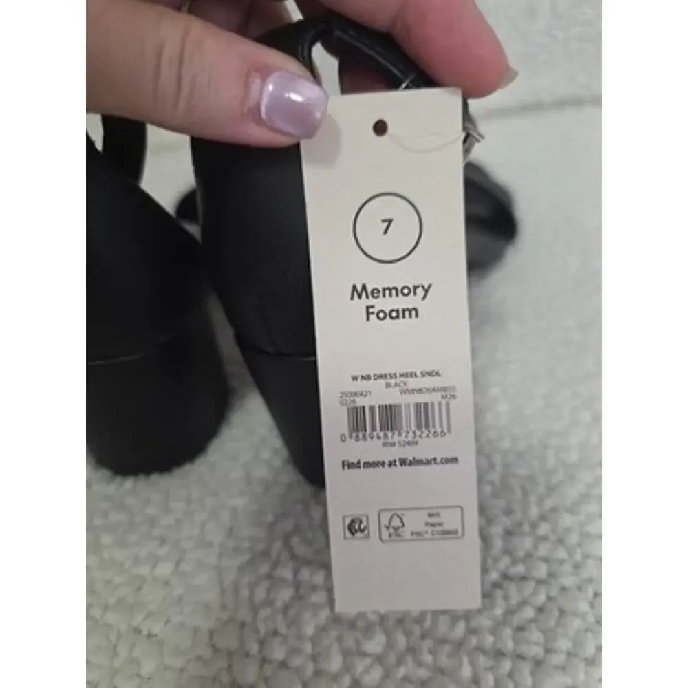 No Boundaries Women's Heeled Dress Sandals Memory Foam Black Size 7 NWT